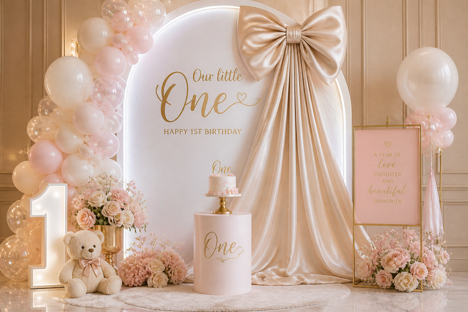 Elegant birthday party setup